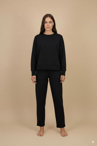 Pantalone - Pantalone elastico tasca - Nero - vevi.it