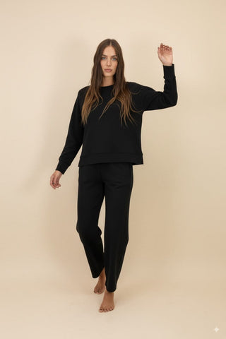 Pantalone - Pantalone elastico tasca - Nero - vevi.it