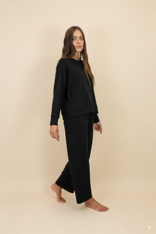 Pantalone - Pantalone elastico tasca - Nero - vevi.it