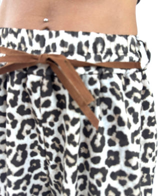 Pantalone - Pantalone fantasia mussola GFE7277-1 - Beige - VEVI