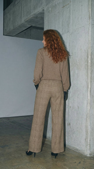 Pantalone - Pantalone galles e micropaillettes - Beige - VEVI