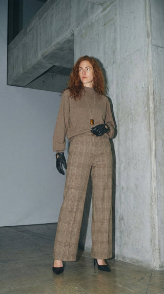 Pantalone - Pantalone galles e micropaillettes - Beige - VEVI