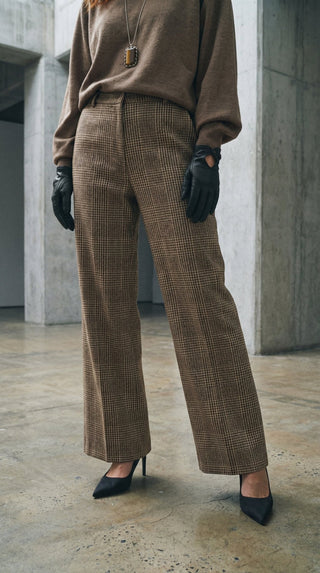 Pantalone - Pantalone galles e micropaillettes - Beige - VEVI