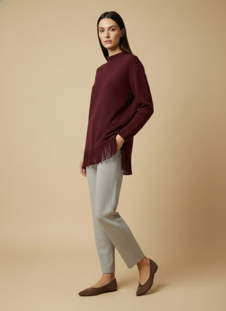 Pantalone - Pantalone in maglia coulisse - Beige melange - VEVI