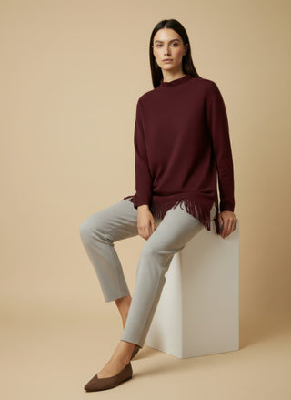 Pantalone - Pantalone in maglia coulisse - Beige melange - VEVI