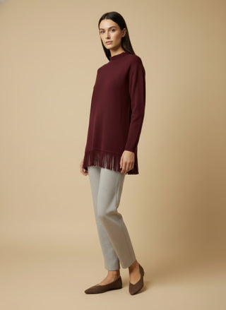 Pantalone - Pantalone in maglia coulisse - Beige melange - VEVI