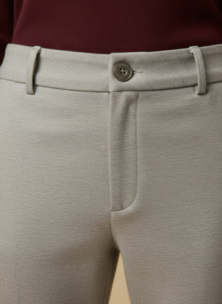 Pantalone - Pantalone in maglia coulisse - Beige melange - VEVI