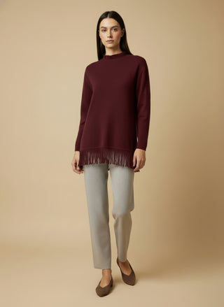 Pantalone - Pantalone in maglia coulisse - Beige melange - VEVI