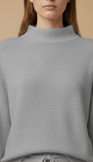 Pantalone - Pantalone in maglia coulisse - Beige melange - vevi.it