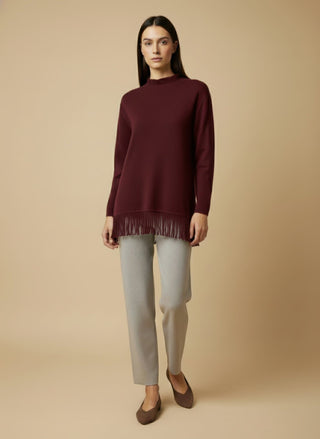 Pantalone - Pantalone in maglia coulisse - Beige melange - VEVI