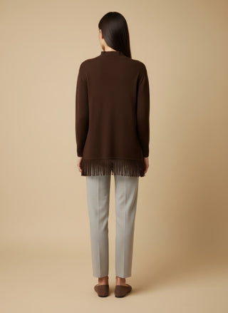 Pantalone - Pantalone in maglia coulisse - Beige melange - VEVI