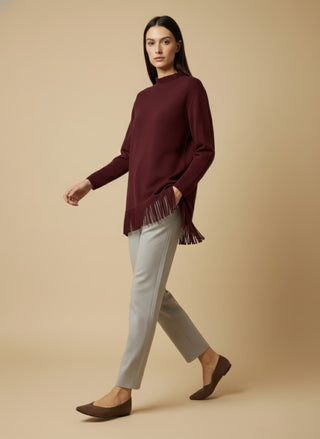 Pantalone - Pantalone in maglia coulisse - Beige melange - VEVI