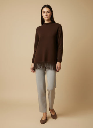 Pantalone - Pantalone in maglia coulisse - Grigio melange - VEVI