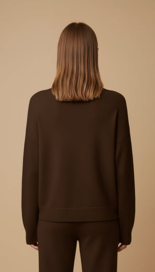 Pantalone - Pantalone in maglia coulisse - Marrone - vevi.it