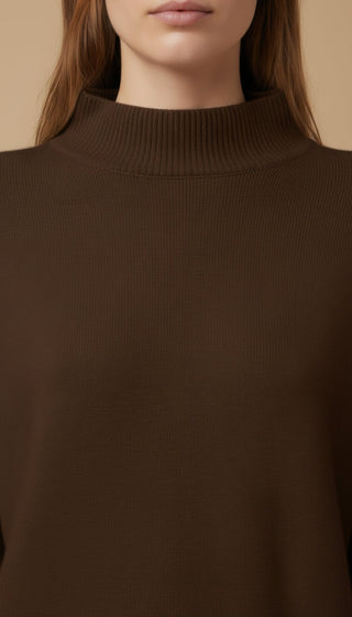 Pantalone - Pantalone in maglia coulisse - Marrone - vevi.it