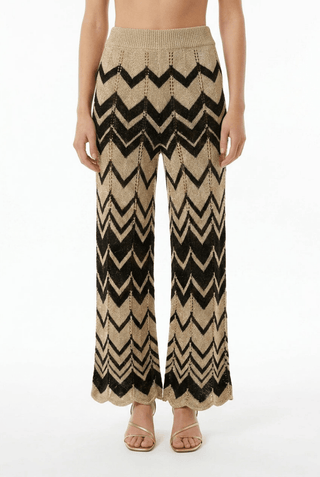 Pantalone - Pantalone in maglia jacquard AME5005 - Nero - VEVI