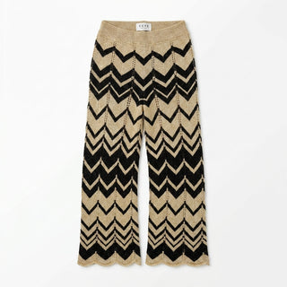 Pantalone - Pantalone in maglia jacquard AME5005 - Nero - VEVI