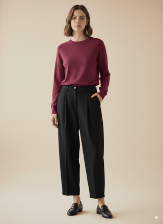 Pantalone - Pantalone largo con pences - Nero - vevi.it
