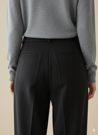 Pantalone - Pantalone largo con pences - Nero - vevi.it