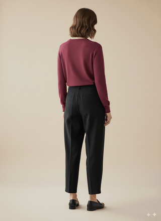 Pantalone - Pantalone largo con pences - Nero - vevi.it