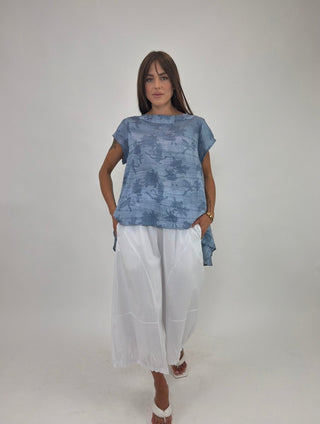 Pantalone - Pantalone largo elastici AUEZ62P - Bianco - VEVI
