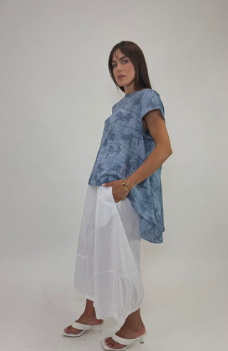 Pantalone - Pantalone largo elastici AUEZ62P - Bianco - VEVI