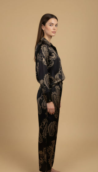 Pantalone - Pantalone palazzo fantasia paisley viscosa - Moro - vevi.it