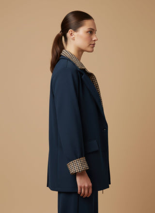 Pantalone - Pantalone palazzo felpa - Blu - vevi.it