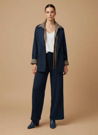 Pantalone - Pantalone palazzo felpa - Blu - vevi.it