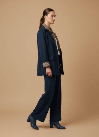 Pantalone - Pantalone palazzo felpa - Blu - vevi.it