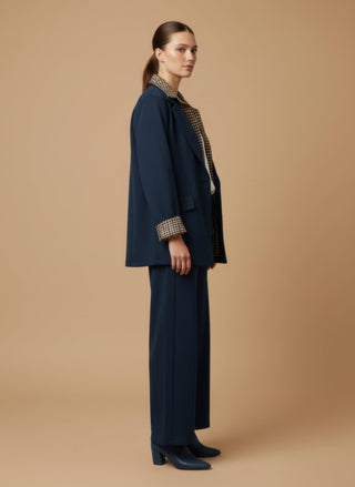 Pantalone - Pantalone palazzo felpa - Blu - vevi.it