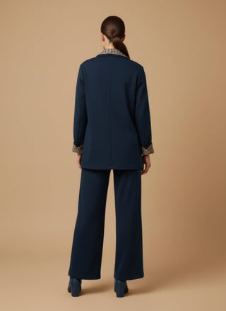 Pantalone - Pantalone palazzo felpa - Blu - vevi.it