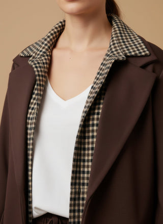 Pantalone - Pantalone palazzo felpa - Marrone - vevi.it