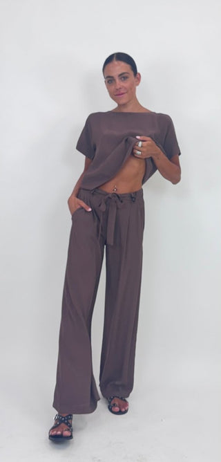 Pantalone - Pantalone palazzo fusciacca LUE531113 - Moro - VEVI