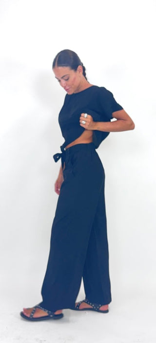 Pantalone - Pantalone palazzo fusciacca LUE531113 - Nero - VEVI