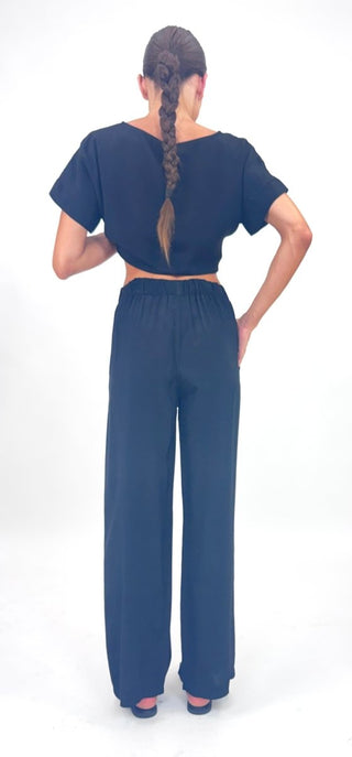 Pantalone - Pantalone palazzo fusciacca LUE531113 - Nero - VEVI