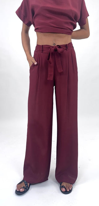 Pantalone - Pantalone palazzo fusciacca LUE531113 - Rosso india - VEVI