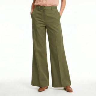 Pantalone - Pantalone palazzo LUE56749 - Verde militare - VEVI