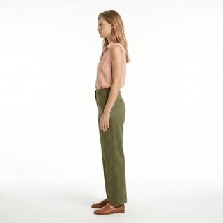 Pantalone - Pantalone palazzo LUE56749 - Verde militare - VEVI