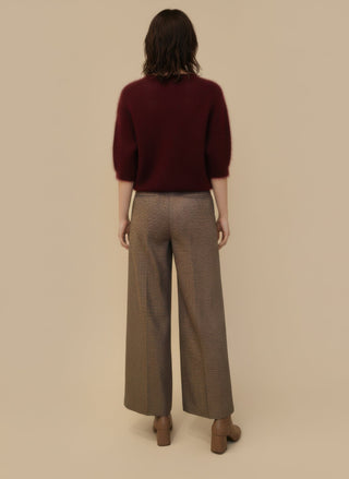 Pantalone - Pantalone palazzo micro pied de poule - Cammello - vevi.it