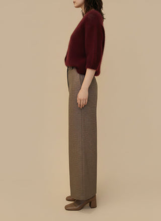 Pantalone - Pantalone palazzo micro pied de poule - Cammello - vevi.it
