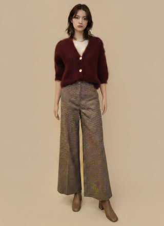 Pantalone - Pantalone palazzo micro pied de poule - Cammello - vevi.it