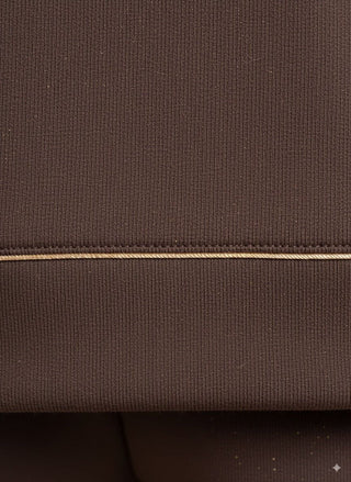 Pantalone - Pantalone palazzo neoprene piping - Marrone - vevi.it