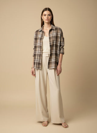 Pantalone - Pantalone palazzo pence - Burro - VEVI