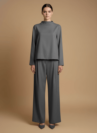 Pantalone - Pantalone palazzo pence - Grigio scuro - vevi.it