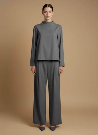 Pantalone - Pantalone palazzo pence - Grigio scuro - vevi.it