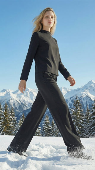 Pantalone - Pantalone palazzo pence - Nero - VEVI