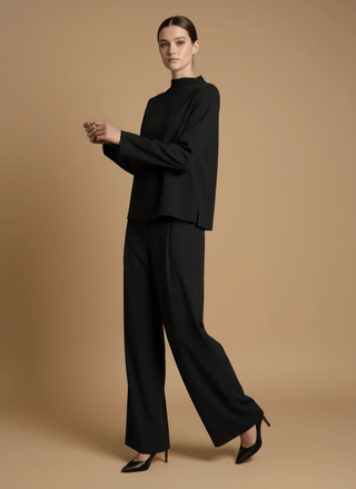 Pantalone - Pantalone palazzo pence - Nero - vevi.it