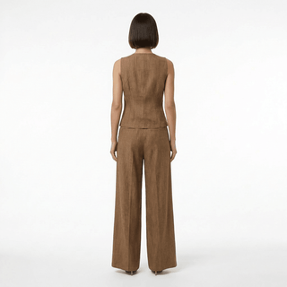 Pantalone - Pantalone palazzo pince LUE56511 - Tabacco - VEVI