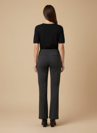 Pantalone - Pantalone palazzo punto milano - Grigio scuro melange - vevi.it